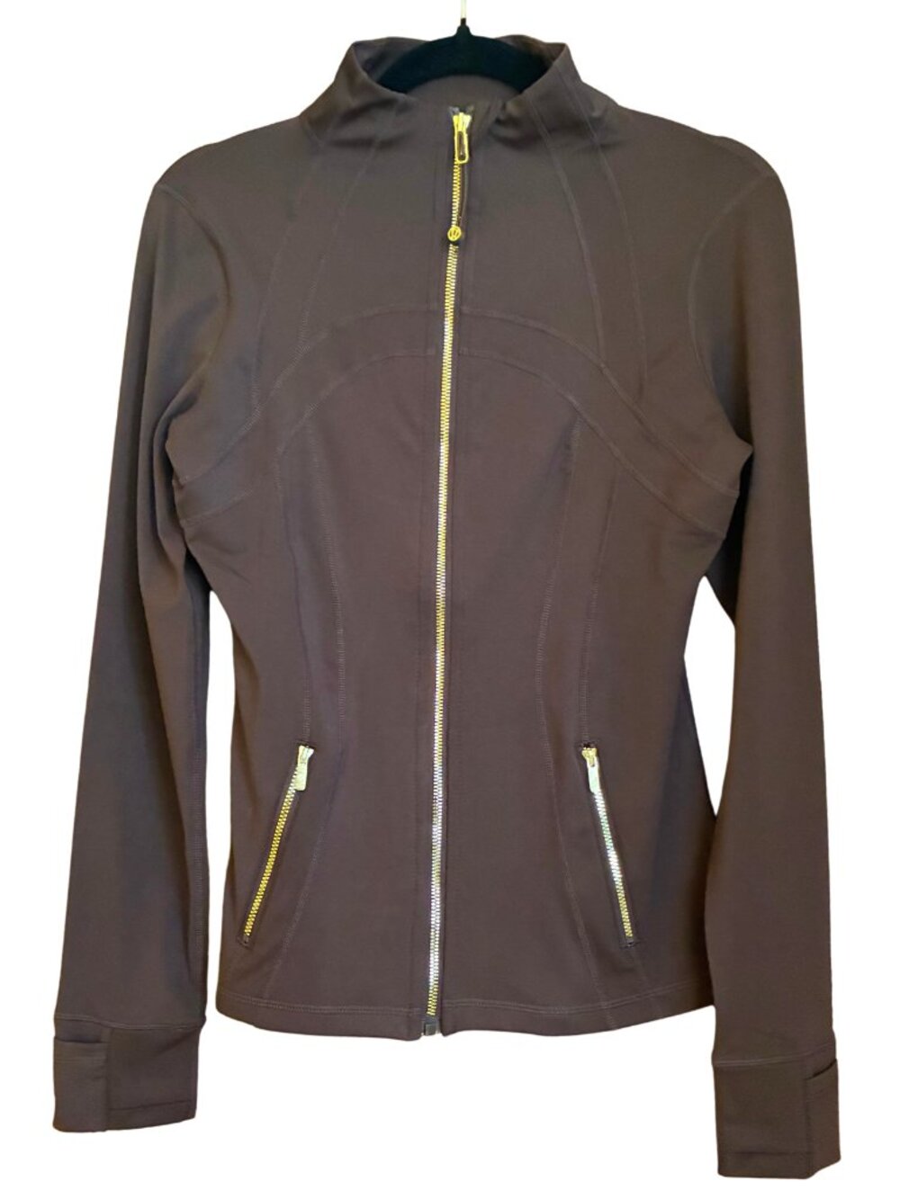 Lululemon Define Jacket Women's 8 Expresso Brown Gold Zip Full Zip Athleisure